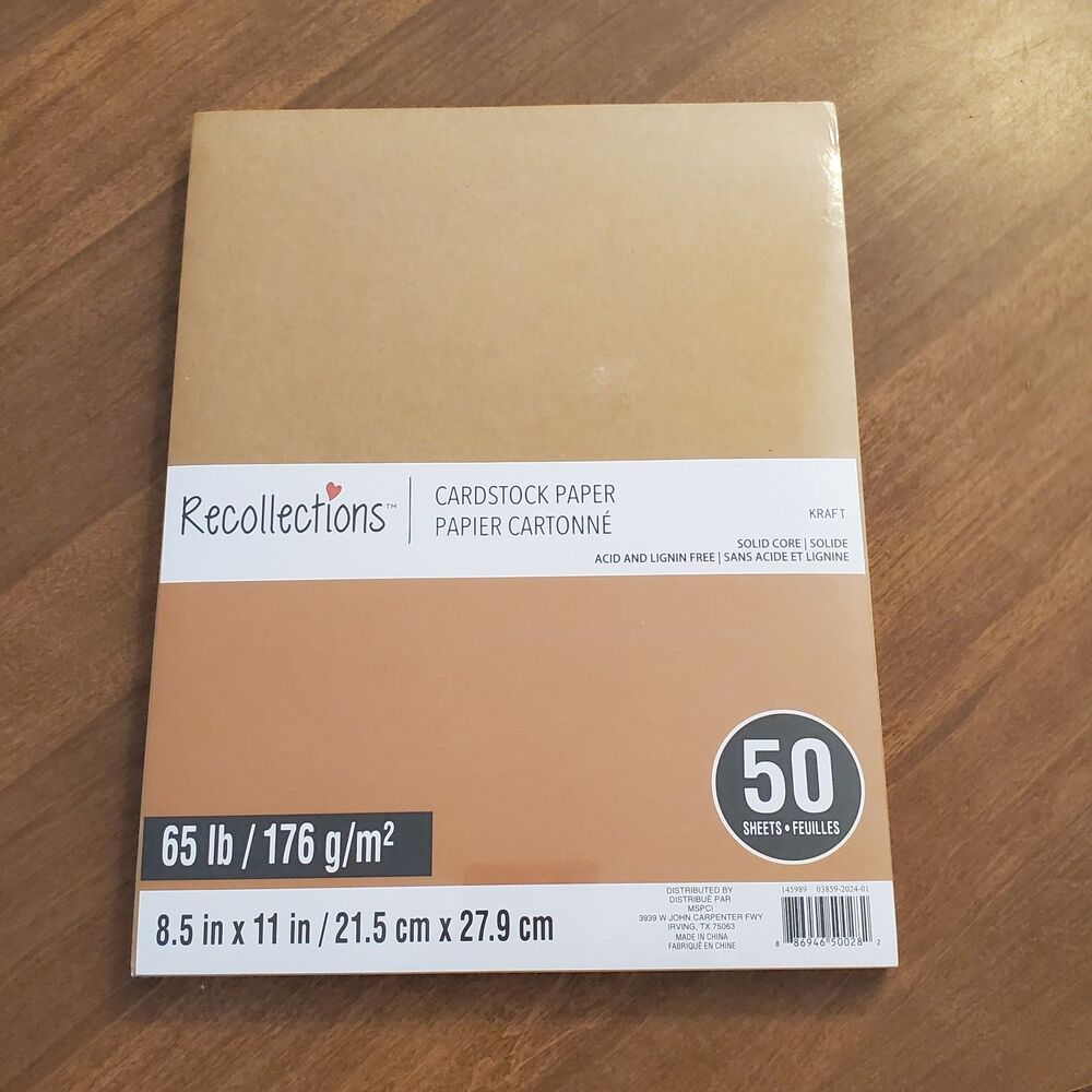 Recollections Kraft Cardstock Paper 8.5" x 11" 50 Sheets